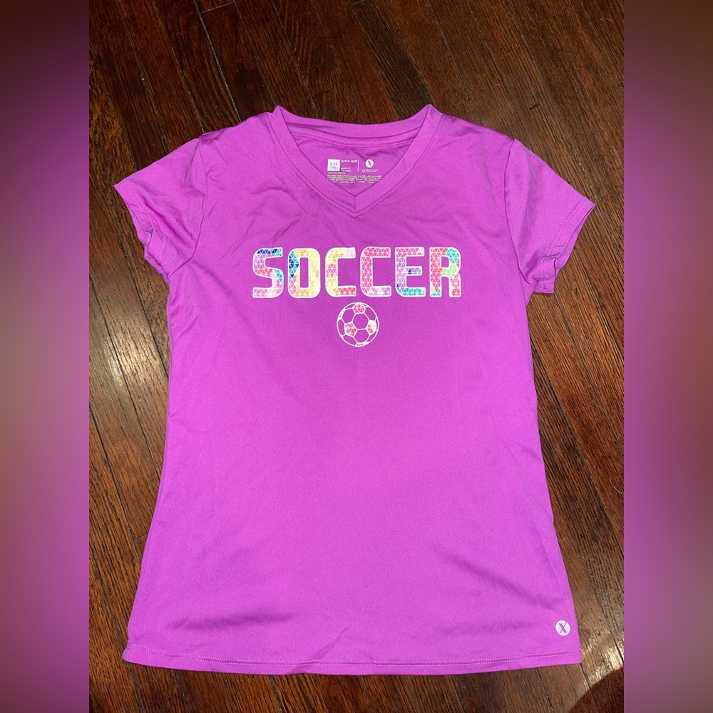 Girl’s Athletic Shirt. Quick Dry material. Size L (14), regular fit.